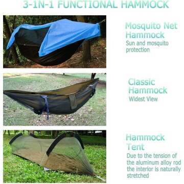 Lightweight 2-Person Hammock with Mosquito Net