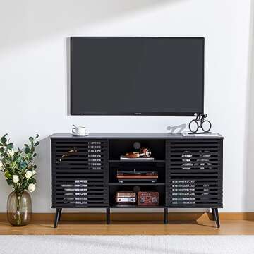 Weselon 55" TV Stand for TVs Up to 60" - Modern Entertainment Center with Shelves