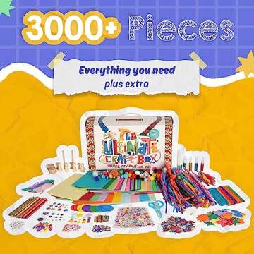 3000+ Pcs Arts and Crafts Supplies for Kids - Ultimate Craft Kit with 99 Activities Book for Boys & Girls Ages 4-6, 6-8, 8-12