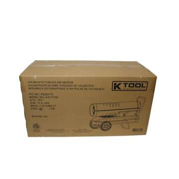 K Tool International 77780 Portable Kerosene/Diesel Torpedo Heater with Thermostat Temp Control for Warehouse, Construction Site, Garage, Patio, Shop, and Jobsite, 125,000 BTU, Forced Air, Black