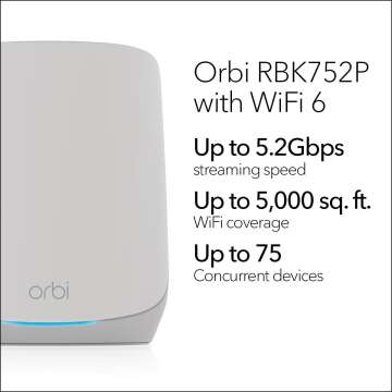 NETGEAR Orbi Mesh WiFi 6 System For 5,000 Sq Ft