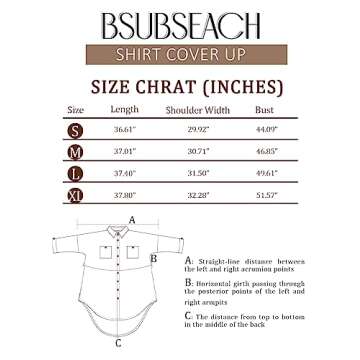 Bsubseach Womens Modern Swimsuit Cover Up Blouse Button Down Shirt Dresses Tops Apricot L