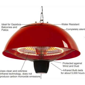 Energ+ Infrared Outdoor Hanging Heater - Red