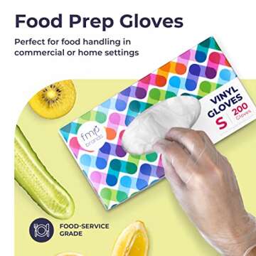 Fit Meal Prep 200 Pack Disposable Gloves Small Food Safe Gloves Latex Free Powder Free Clear Gloves Food Prep for Cooking, Kitchen, Cleaning