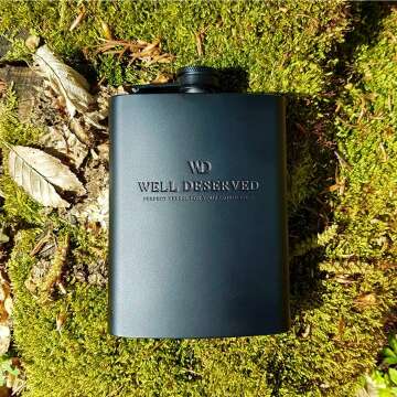 Matte Black Flask Gift Set - 8 oz Elegant Design