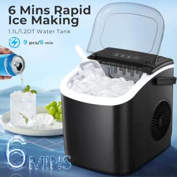 Portable Ice Maker Machine - 26.5Lbs/24H Capacity