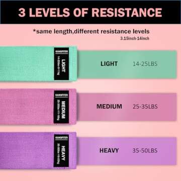 KANGFITER Non-Slip Fabric Resistance Bands for Working Out, Loop Exercise Bands for Booty Leg, Butt, Glute, Stretch Workout Bands for Women & Men, Hip Elastic Bands for Home Gym Fitness, Yoga, Pilates