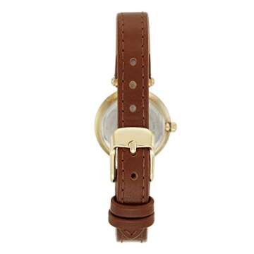 Anne Klein Women's 109442CHHY Gold-Tone Champagne Dial and Brown Leather Strap Watch