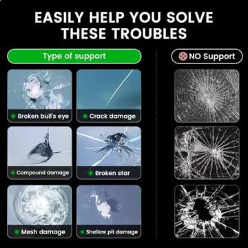 Windshield Repair kit,Windshield Crack Repair Kit 2 Bottles Car Glass Repair Kit Windshield Chip Repair Kit Cracks Gone Glass Repair Fluid Quick Fix for Chips,Cracks,Bulls-Eye,Star-Shape Cack (Black)