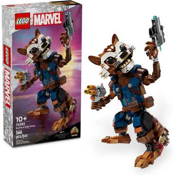 LEGO Marvel Rocket & Baby Groot Minifigure Set - Fun Buildable Action Figures