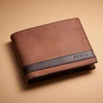 Fossil Quinn Men's Leather Wallet - Flip ID, Brown