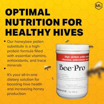 Mann Lake FD203 Bee-Pro Pollen Substitute, High Protein, Boosts Brood, Healthy Colony, Free from Animal by-Products, Rich in Vitamins & Amino Acids, 1 Lb Canister