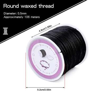 116Yards 0.5mm Bracelet String Beading Thread Waxed Twine Waxed Polyester Cord Thread Thread Cord for Necklace Bracelet Jewelry Craft Making