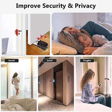 Portable Door Lock & Door Stop Alarm,Dual Protection Security Door Set Door Blocker Latch Lock Home Security Devices Pocket Door Stopper Self Defensey Tools for Home, Travel, Apartment,Hotel Safety