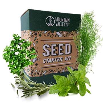 Culinary Indoor Herb Garden Starter Kit | Deluxe Herb Seeds | 12 Non-GMO Varieties | Grow Cooking Herbs & Spices | Seeds: Cilantro, Arugula, Thyme, Sage, Chives, Dill, Basil, More