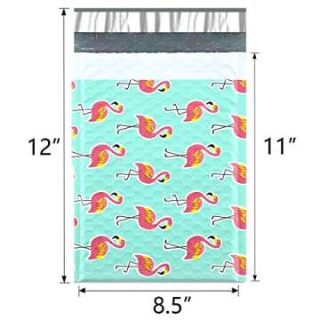 UCGOU Bubble Mailers 8.5x12 Inch Flamingo Designer 25 Pack Poly Padded Envelopes #2 Medium Mailing Packaging Postal Self Seal Waterproof Boutique Shipping Bags for Clothes Makeup Supplies