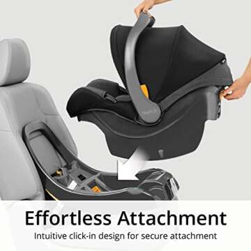 Chicco KeyFit 35 Infant Car Seat and Base, Rear-Facing Seat for Infants 4-35 lbs, Includes Infant Head and Body Support, Compatible with Chicco Strollers, Baby Travel Gear | Onyx/Black