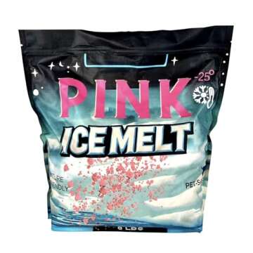 Ice and Snow Melt 8 lb Bag CMA Blended Magnesium Chloride Ice Melter Effective Snow and Ice Removal Effective Below Zero Degrees (Pink)