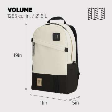 Topo Designs Classic Daypack - Bone White/Black 21L