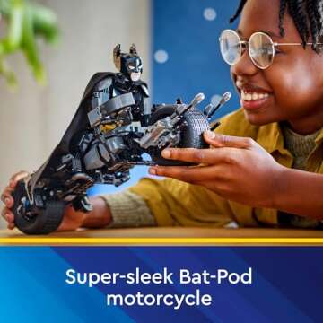 LEGO DC Batman Construction Figure & The Bat-Pod Bike Building Toys - Batman Action Figure from The Dark Knight for Boys & Girls, Ages 12+ - Superhero Gift Ideas for Kids - 76273