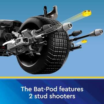 LEGO DC Batman Construction Figure & The Bat-Pod Bike Building Toys - Batman Action Figure from The Dark Knight for Boys & Girls, Ages 12+ - Superhero Gift Ideas for Kids - 76273