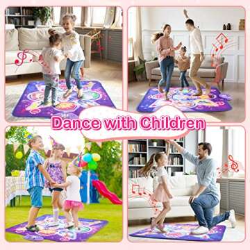 Skirfy Dance Mat, Unicorns Toys for Girls Electronic Dance Pad with 7 Games Mode, Dance Games with Touch Sensitive LED Lights, Christmas Party Games for Toddler Girls for 3-12