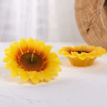 Sunflower Birthday Candles for Parties & Weddings