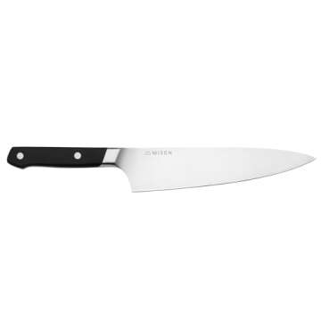 Misen Ultimate 8 Inch Chef's Knife - Pro Kitchen Knife - High Carbon Japanese Stainless Steel - Hybrid German and Japanese style blade - Craftsmanship for Culinary Enthusiasts, 8 in - Black