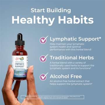 MaryRuth Organics Lymphatic Support Drops | USDA Organic Lymphatic Cleanse Immune Support Supplement| Lymphatic Support with Echinacea & Elderberry | Blue Vervain | Vegan | Non-GMO | 30 Servings |