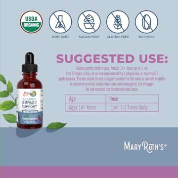 MaryRuth Organics Lymphatic Support Drops | USDA Organic Lymphatic Cleanse Immune Support Supplement| Lymphatic Support with Echinacea & Elderberry | Blue Vervain | Vegan | Non-GMO | 30 Servings |