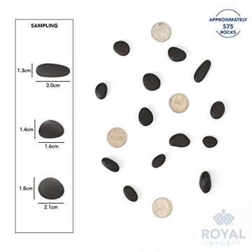 Royal Imports 5LBS River Rocks Decorative Ornamental Pebbles, Garden Landscaping Stones, Natural Gravel Filler for Plants, Vases, Succulents, Home Decor, Arts, Crafting, Animal Habitat - Small Black