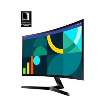 SAMSUNG 24" Essential S3 (S36GD) Series FHD 1800R Curved Computer Monitor, 100Hz, Game Mode, Advanced Eye Comfort, HDMI and D-sub Ports, LS24D366GANXZA, 2024