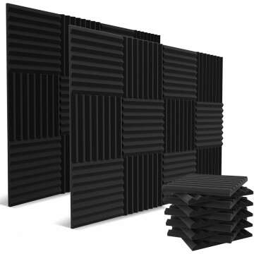 High Density 52 Pack Acoustic Foam Panels - Soundproof Studio Wedges