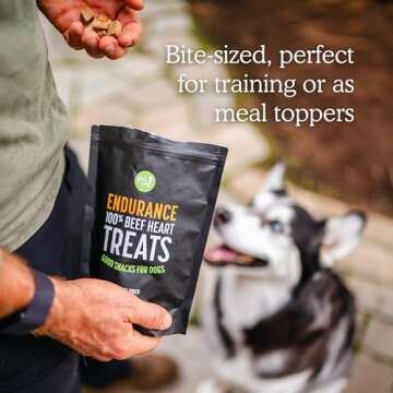 Get Joy Freeze Dried Superfood 100% Beef Heart Dog Treats, 4 Ounce Bag, Single Ingredient Organ Meat, High Protein, Heart Health, Energy, Muscle Repair, Grain Free & Gluten Free, Made in USA