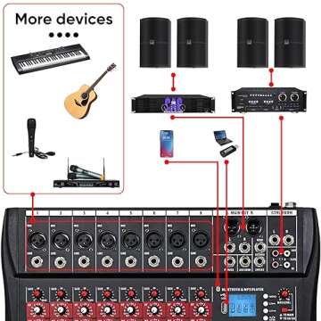 8 Channel FULODE CT-80S Audio Mixer with Bluetooth