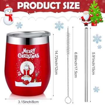 Layhit 7 Pcs Christmas Gifts for Employees - Funny Insulated Wine Tumblers