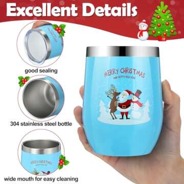 Funny Christmas Gifts - 7 Pcs Insulated Wine Tumblers