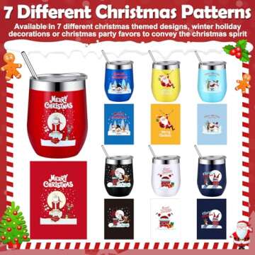 Funny Christmas Gifts - 7 Pcs Insulated Wine Tumblers