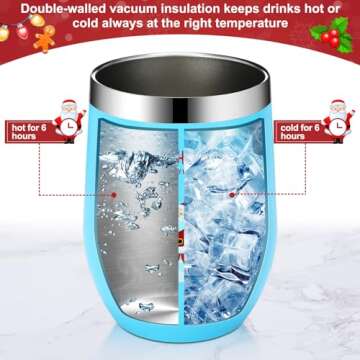 Funny Christmas Gifts - 7 Pcs Insulated Wine Tumblers