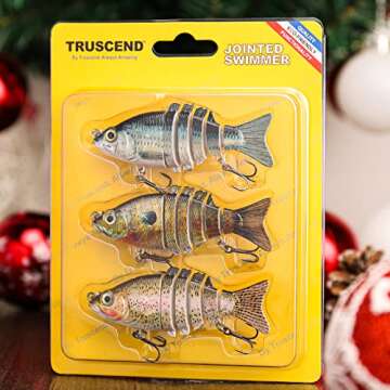 TRUSCEND Fishing Lures for Bass Trout Swimbaits for Bass Fishing Segmented Multi Jointed Swim Baits Slow Sinking Swimming Lures for Freshwater Saltwater Fishing Gear Lure Kit Fishing Gifts Plugs