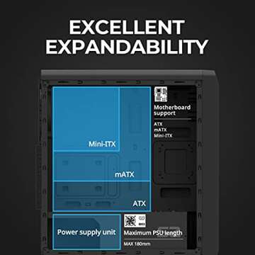 Zalman - S2 - ATX Mid-Tower PC Case - Full Acrylic Side Panel - Mesh Front Panel - 3x Case Fan 120mm Pre-Installed, Black