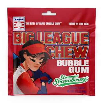 Big League Chew Bubble Gum Variety Pack -7 Flavors - Pack of 7 Individual 2.12 Ounce Pouches. Your best Baseball Snack for the game day, parties and kids.