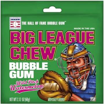 Big League Chew Bubble Gum Variety Pack -7 Flavors - Pack of 7 Individual 2.12 Ounce Pouches. Your best Baseball Snack for the game day, parties and kids.