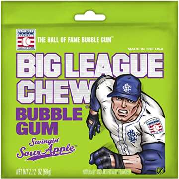 Big League Chew Bubble Gum Variety Pack -7 Flavors - Pack of 7 Individual 2.12 Ounce Pouches. Your best Baseball Snack for the game day, parties and kids.