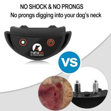 PaiPaitek No Shock Dog Training Collar with Remote 16400ft Range, Dog Vibration Collar with Controller Waterproof & Rechargeable, Vibration Collar for Deaf Small Dogs - No Prongs and No Shock