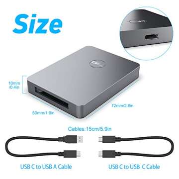 CFexpress Type A Card Reader, 10Gbps Type A CFexpress Card Reader Adapter USB C to USB C/USB A Memory Card Reader with USB3.1 Gen2 Transfer Speed, Compatible with Windows/Mac/Linux/Android