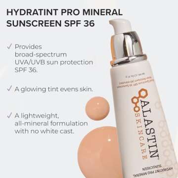 ALASTIN Skincare HydraTint Pro Mineral Sunscreen SPF 36 (3.2 oz) | 2-in-1 Tinted Daily Sunblock | Fragrance-Free, Water Resistant