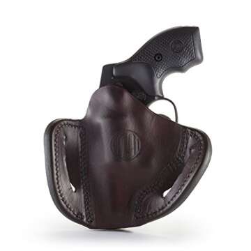 1791 Gunleather J-Frame Revolver Holster - OWB CCW Leather Gun Holster for Belts - Right Handed - Fits All J-Frame Revolvers Including S&W and Ruger LCR not Taurus