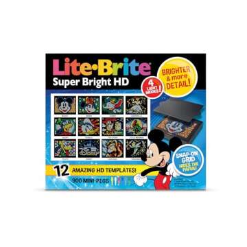 Lite Brite Super Bright HD, Disney Edition - Creative Retro Light-Up Screen – Educational Play for Children, Enhances Creativity, Gift for Boys and Girls Ages 6+