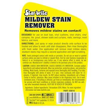 STAR BRITE Liquid Mold & Mildew Stain Remover + Cleaner – Removes Stains on Contact - 22 OZ (085616SS), Wood